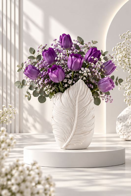 Moderne Blatt Vase – Dekovase für Trockenblumen & stilvolle Wohndeko