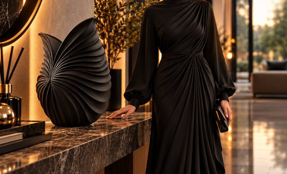 Moderne Design-Vase mit eleganter Faltenstruktur