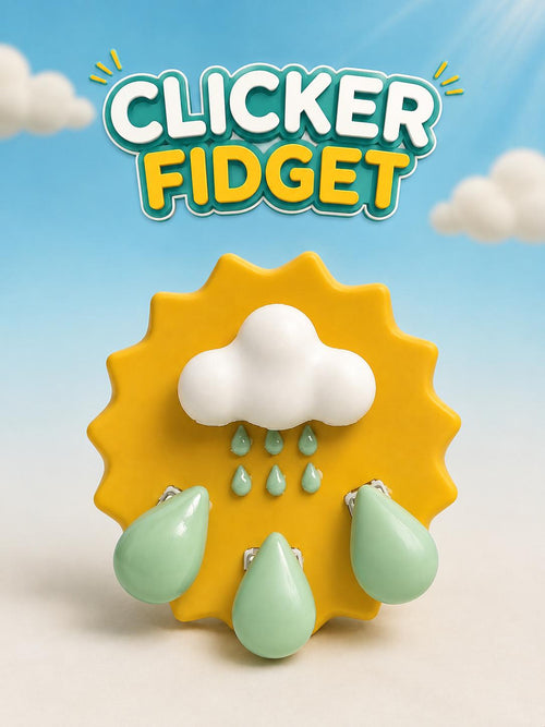 BETG Cloud Clicker Fidget Toy, Sensory Clicker, Rain Cloud Fidget, Cute Stress Relief Toy, Handmade Fidget.