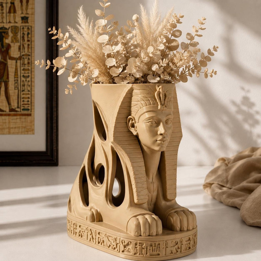 Egyptian Sphinx Planter, Pharaoh Plant Pot, 3D Printed Ancient Egypt Decor, Egyptian Home Decor, Unique Gift
