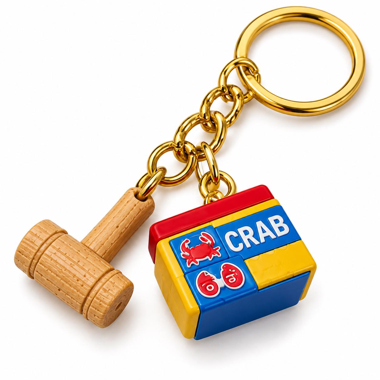 Seafood Boil Clicker Fidget Keychain ,Satisfying Click Toy with Mini Food Details and charm