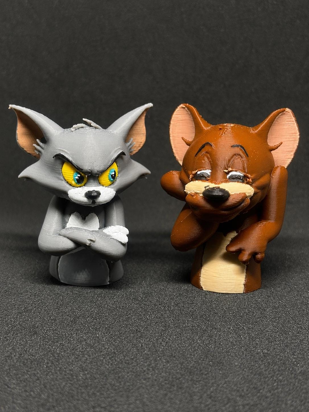 3D Printed Tommy and Jerri Figurines Keychain,Keyboard Switch , Desk Decor Cute Handmade